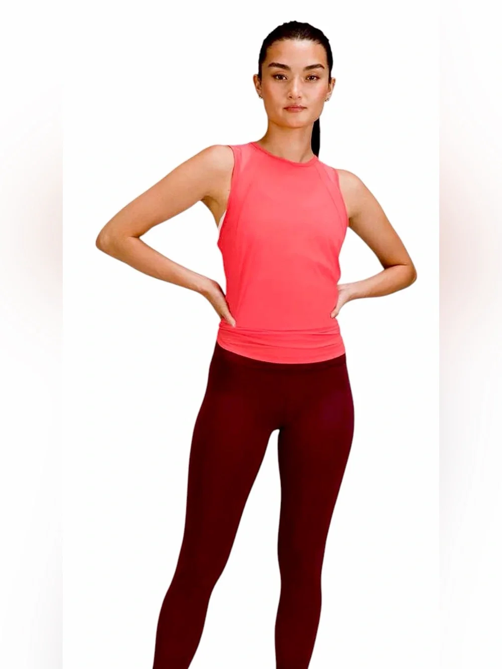 Lululemon – Sculpt Tank Top – Pale Raspberry Mesh Back Active Tank – Sz. 6